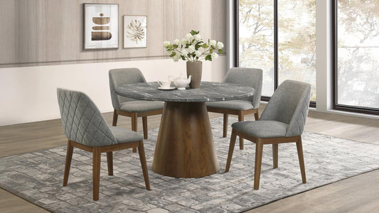 Franklin 50-inch Round Dining Table Set Grey and Dark Oak