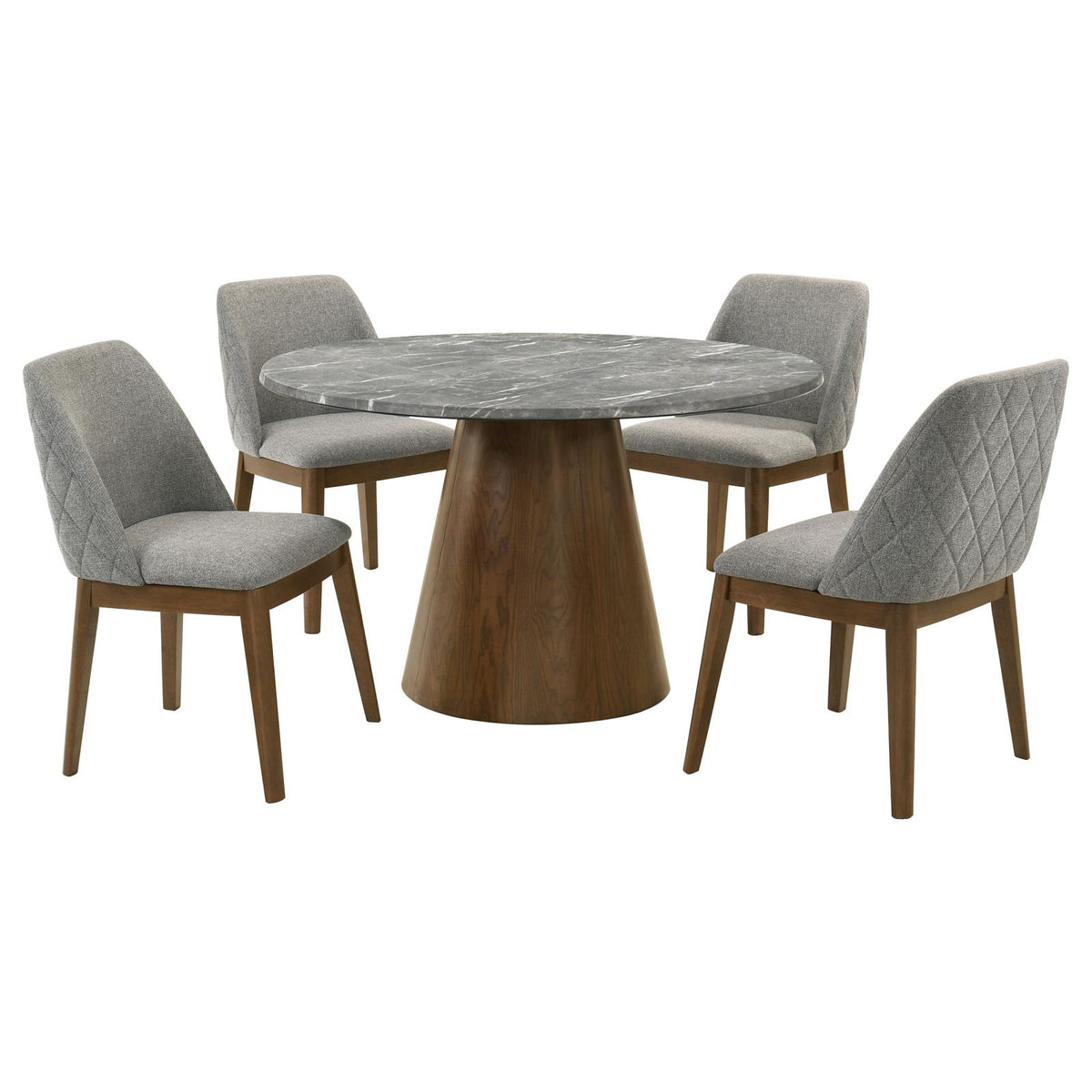 Franklin 50-inch Round Dining Table Set Grey and Dark Oak