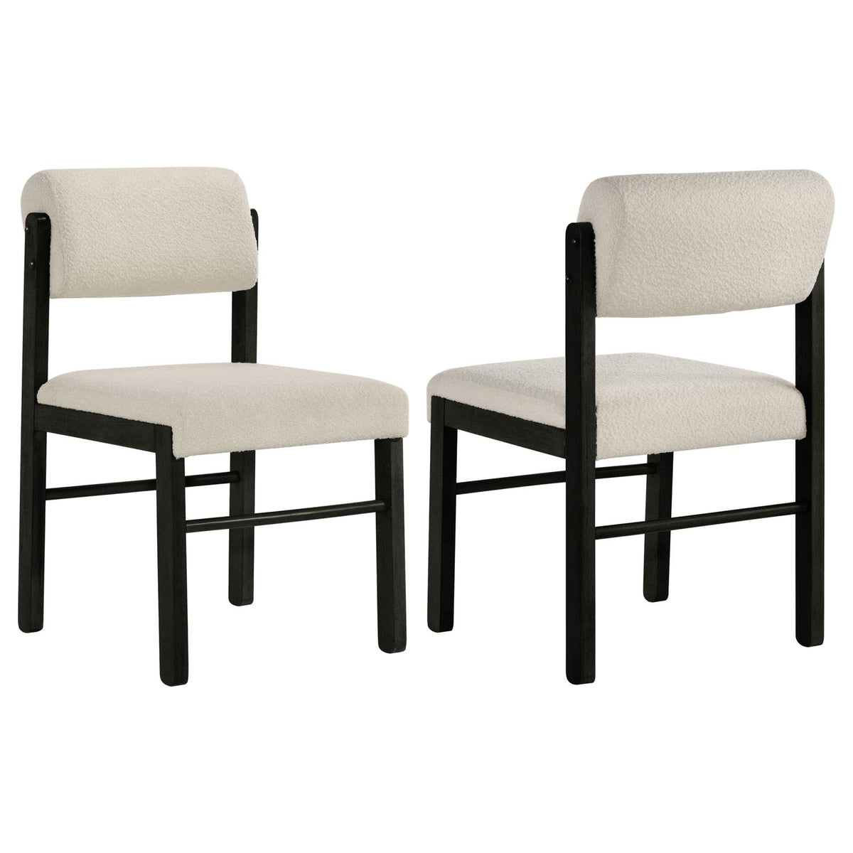 Kehoe Upholstered Dining Side Chair Cream and Black (Set of 2)