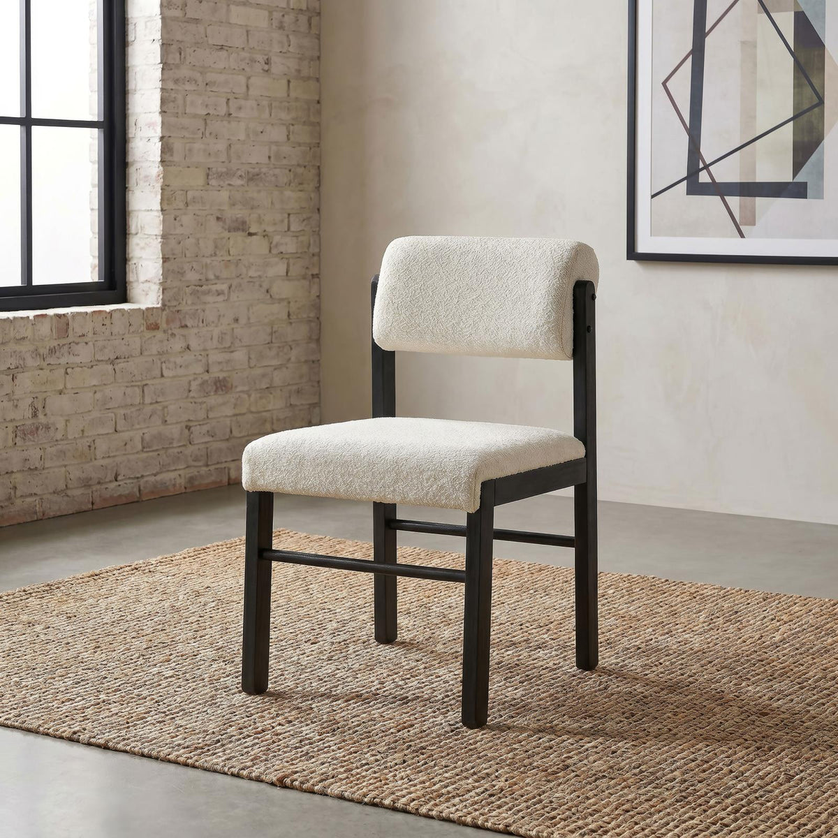Kehoe Upholstered Dining Side Chair Cream and Black (Set of 2)
