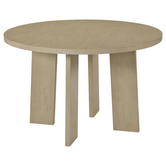 Strouse 47-inch Round Wood Dining Room Table Natural Oak