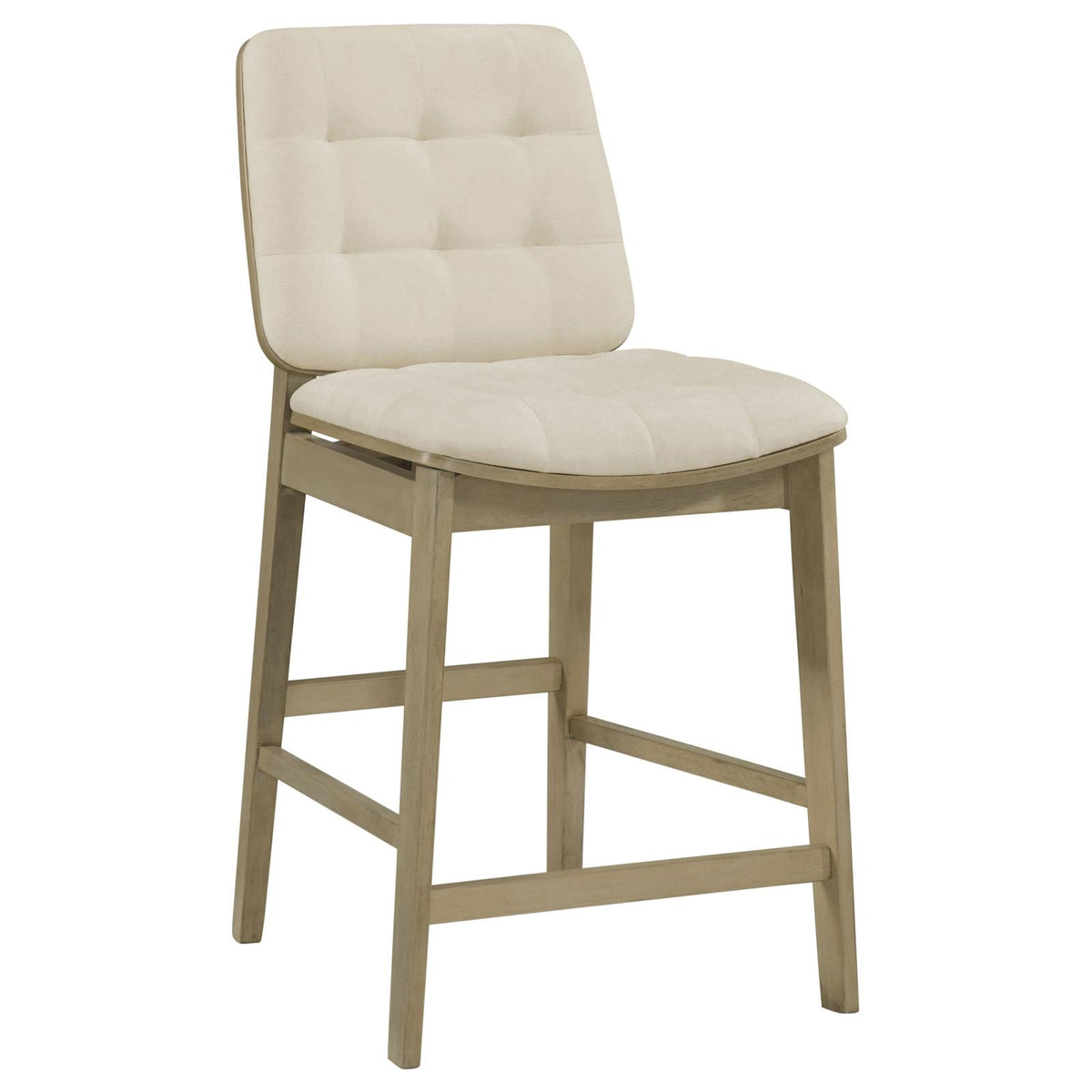 Redbridge Upholstered Counter Chair Cream and Natural Oak (Set of 2)