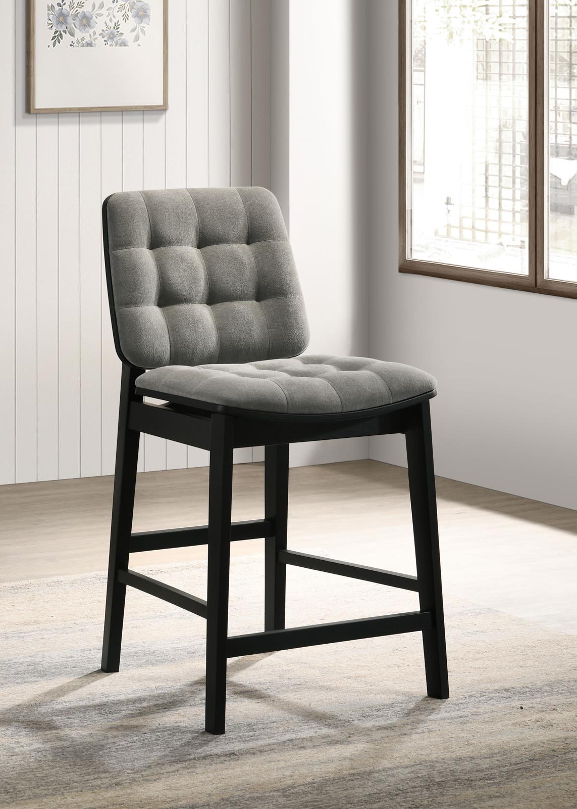 Redbridge Upholstered Counter Chair Grey and Black (Set of 2)