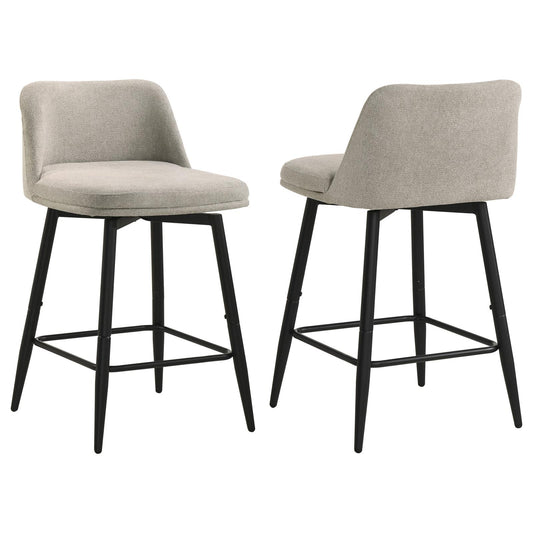 Mellor Fabric Upholstered Swivel Counter Chair Slate Brown (Set of 2)