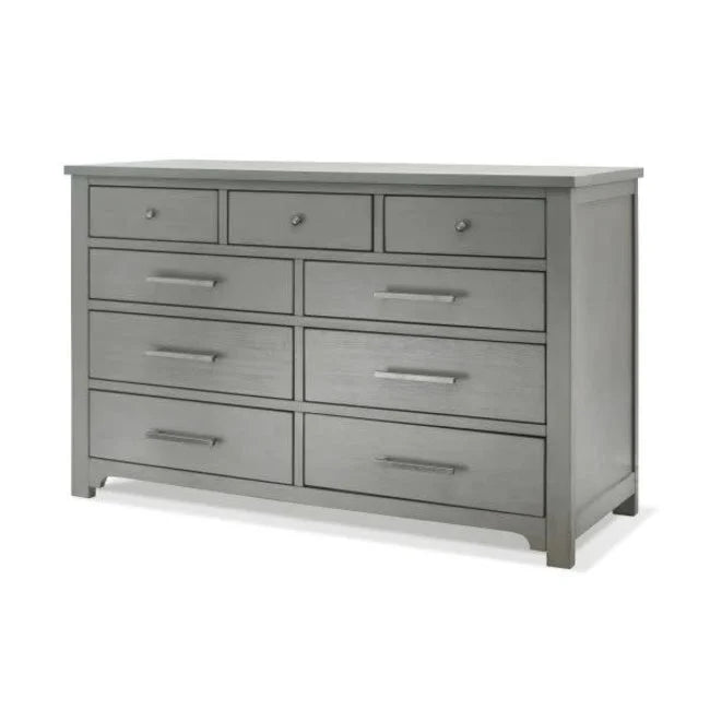 Farmhouse Nursery Set — Convertible Crib, Double Dresser & Chifferobe in Grigio