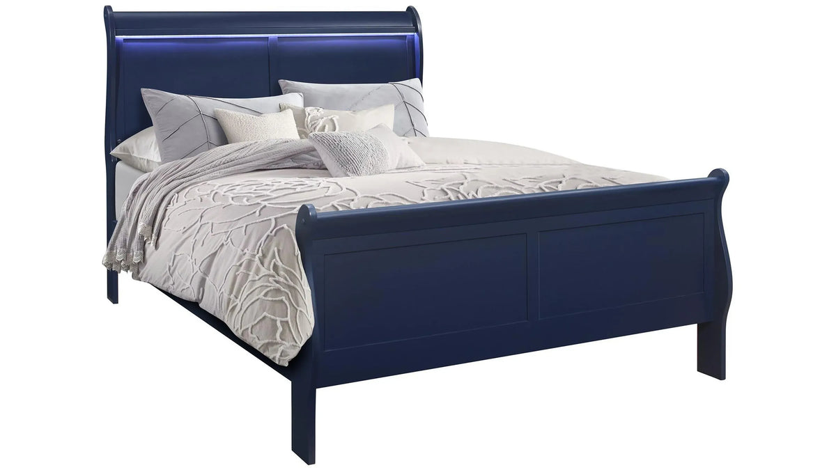 Charlie 4-Piece Bedroom Set — Blue with LED Lighting