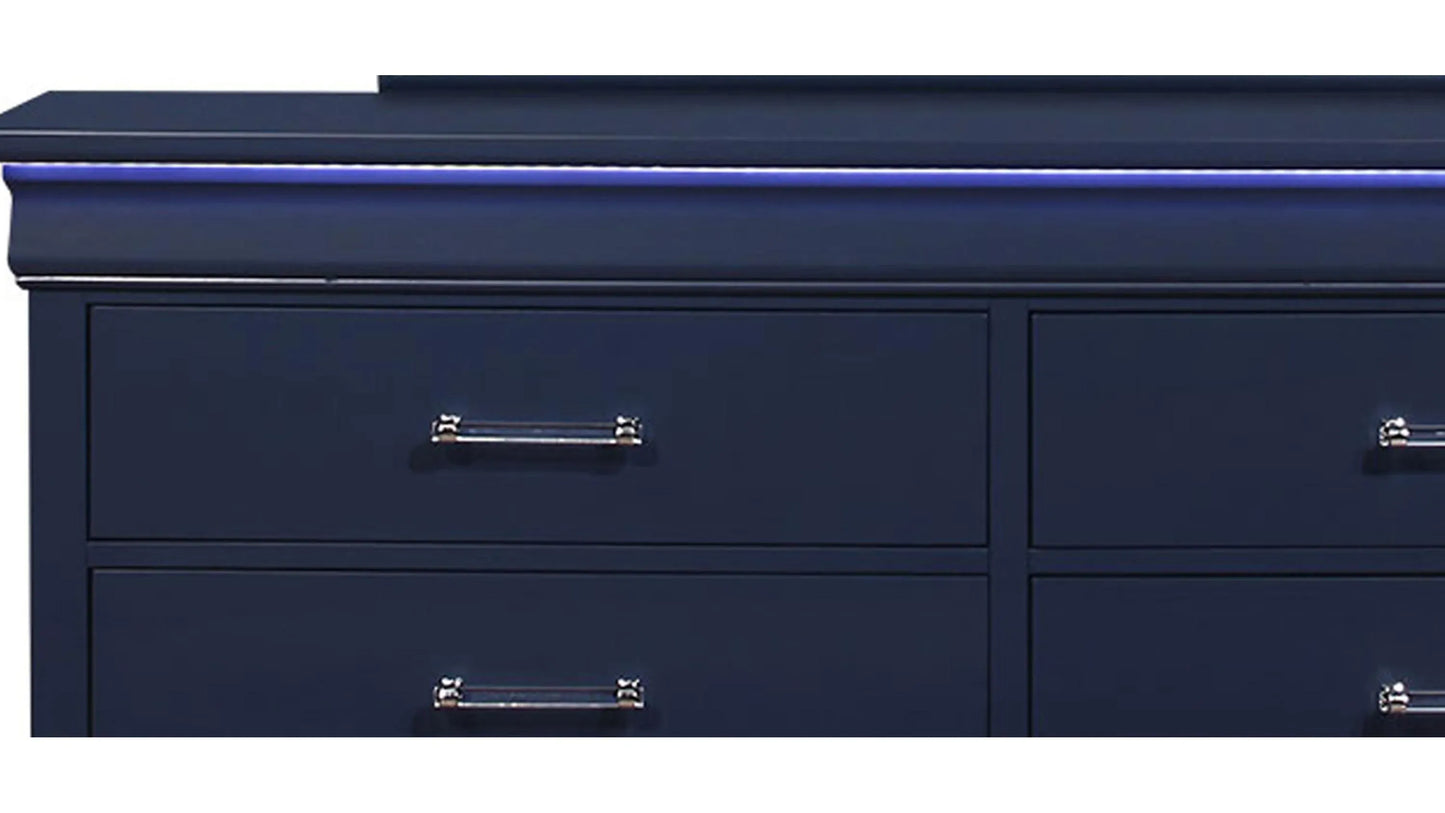Charlie 4-Piece Bedroom Set — Blue with LED Lighting