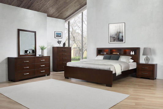 Jessica Bookcase Bedroom Set - Cappuccino
