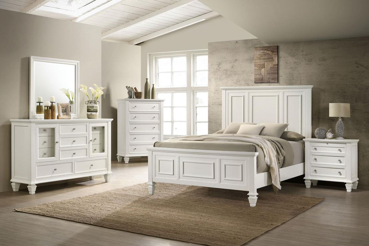 Sandy Beach Panel Bedroom Set - Cream White