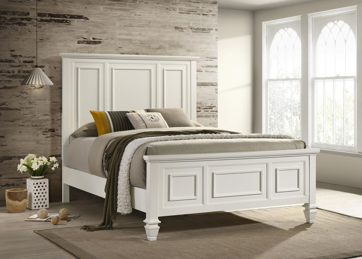 Sandy Beach Panel Bedroom Set - Cream White