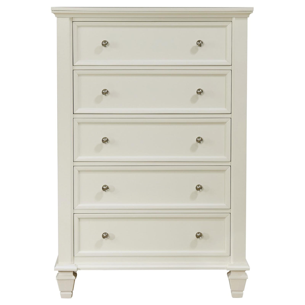 Sandy Beach 5-drawer Bedroom Chest Cream White