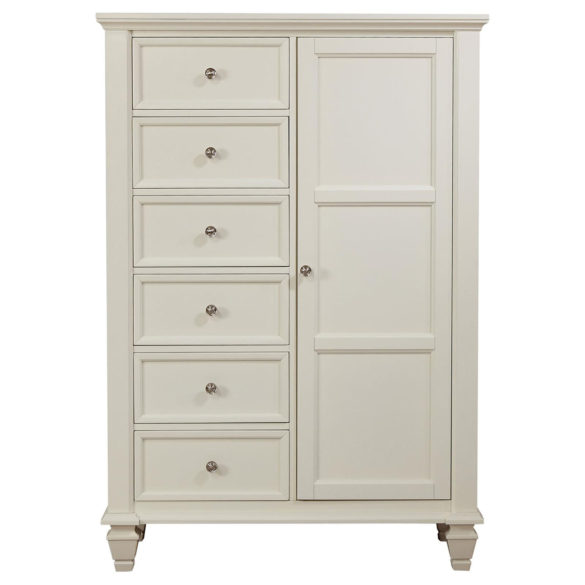 Sandy Beach 8-drawer Door Chest Cream White
