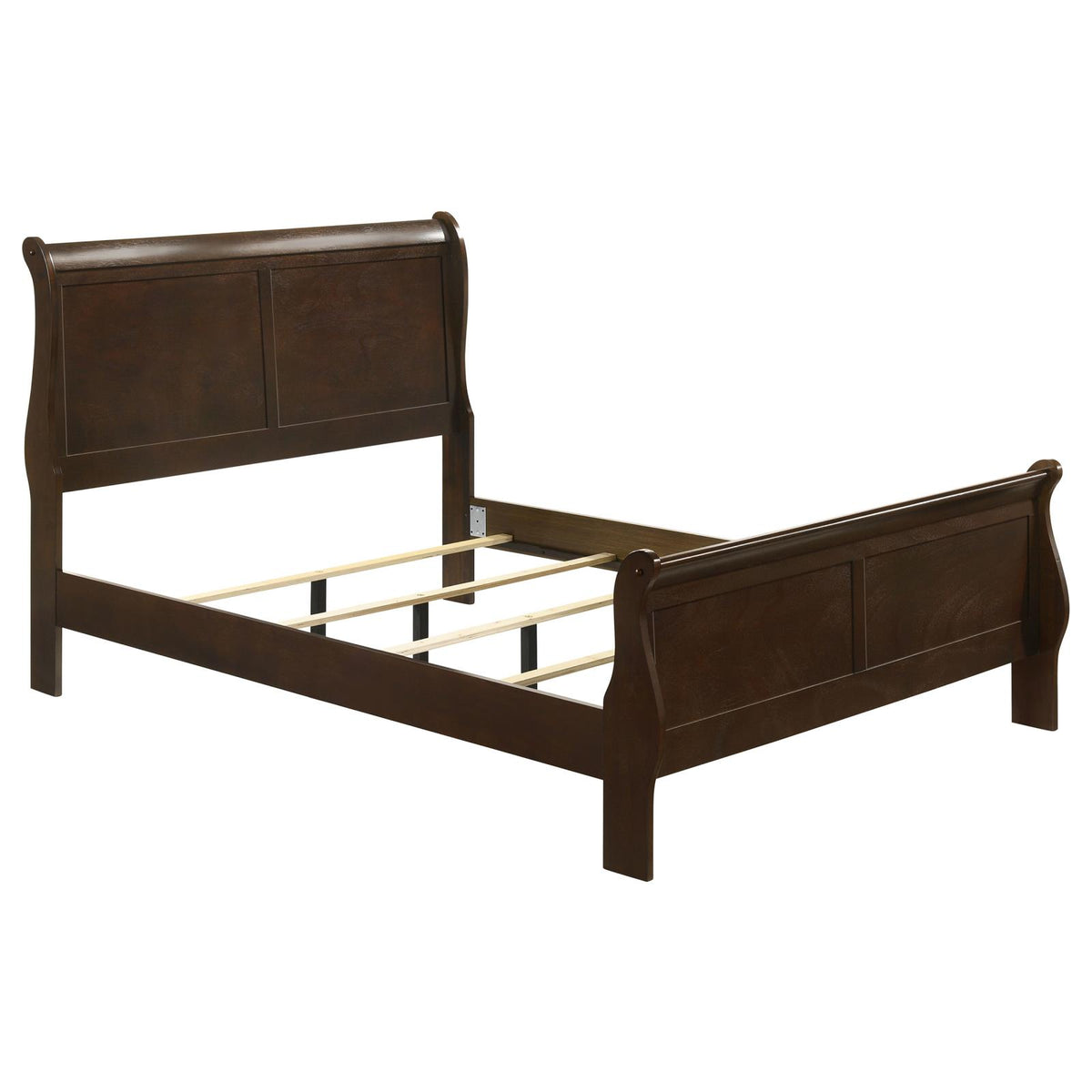 Louis Philippe Sleigh Bedroom Set - Cappuccino
