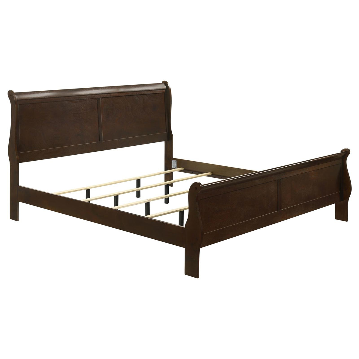 Louis Philippe Sleigh Bedroom Set - Cappuccino