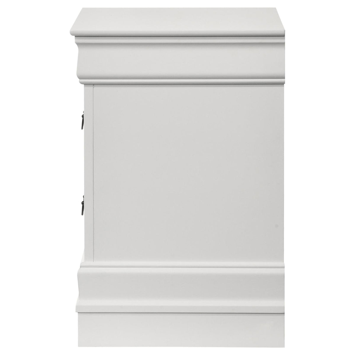 Louis Philippe 2-drawer Nightstand Bedside Table White