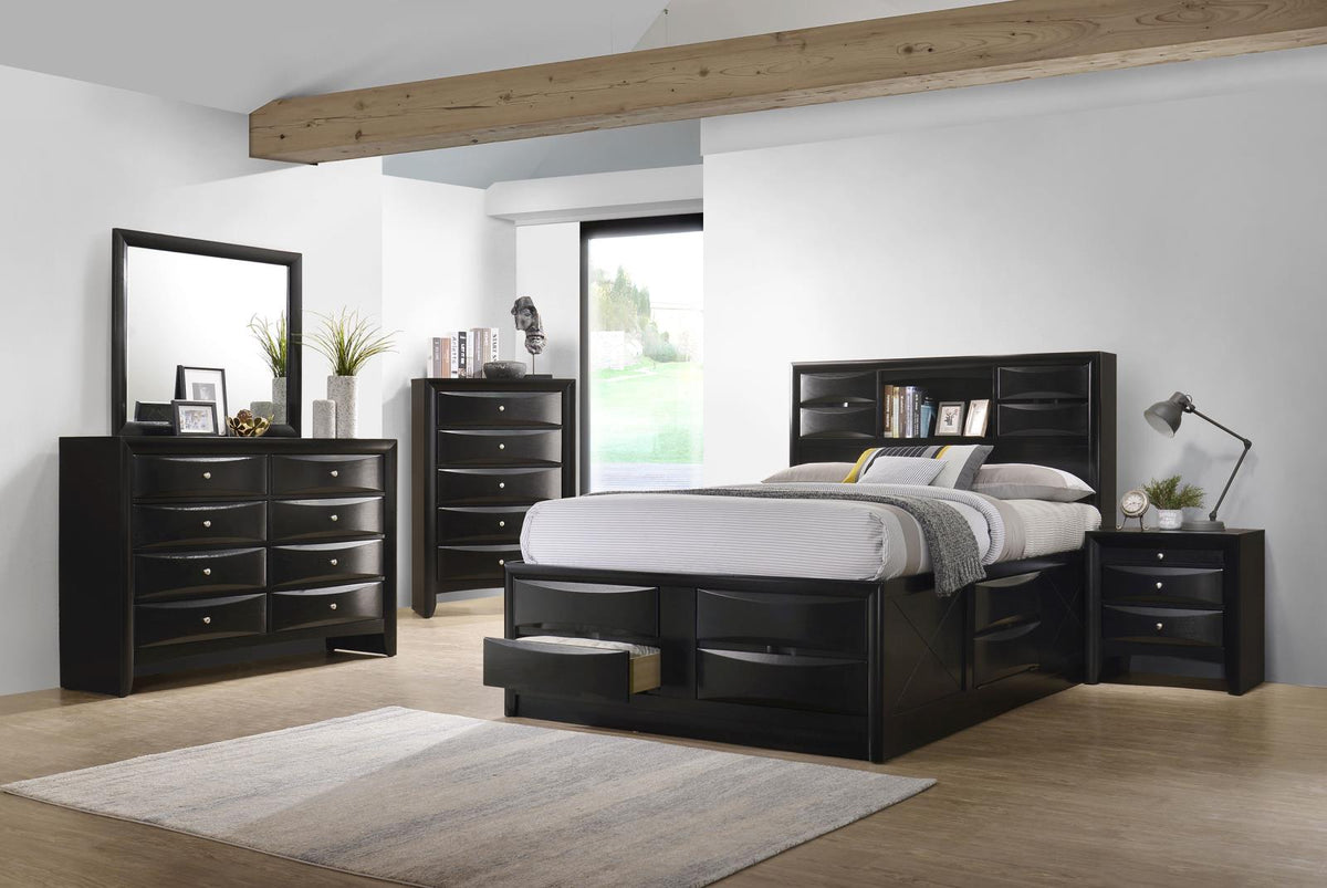 Briana Bookcase Bedroom Set - Black