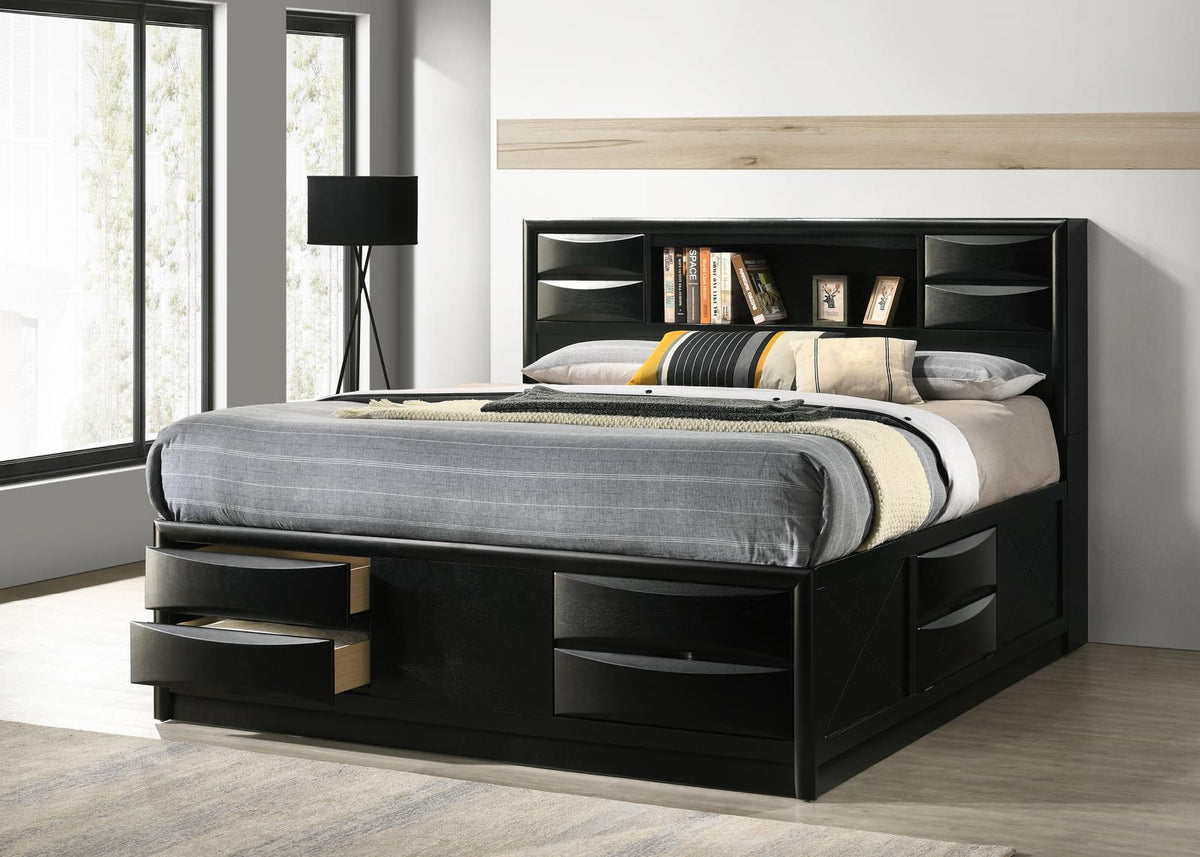 Briana Bookcase Bedroom Set - Black