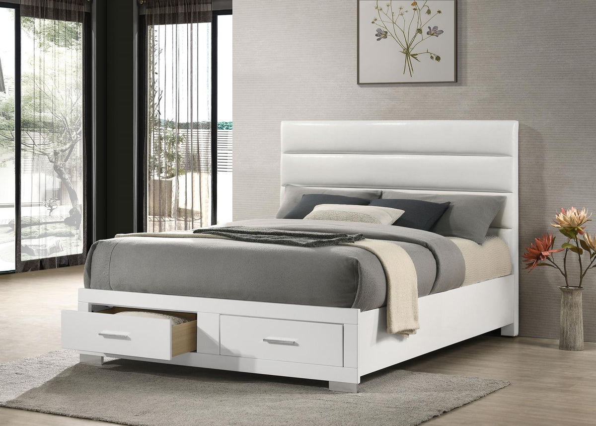 Felicity Storage Bedroom Set - White High Gloss