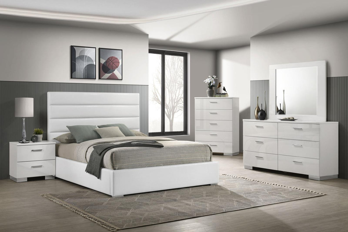 Felicity Platform Bedroom Set - White