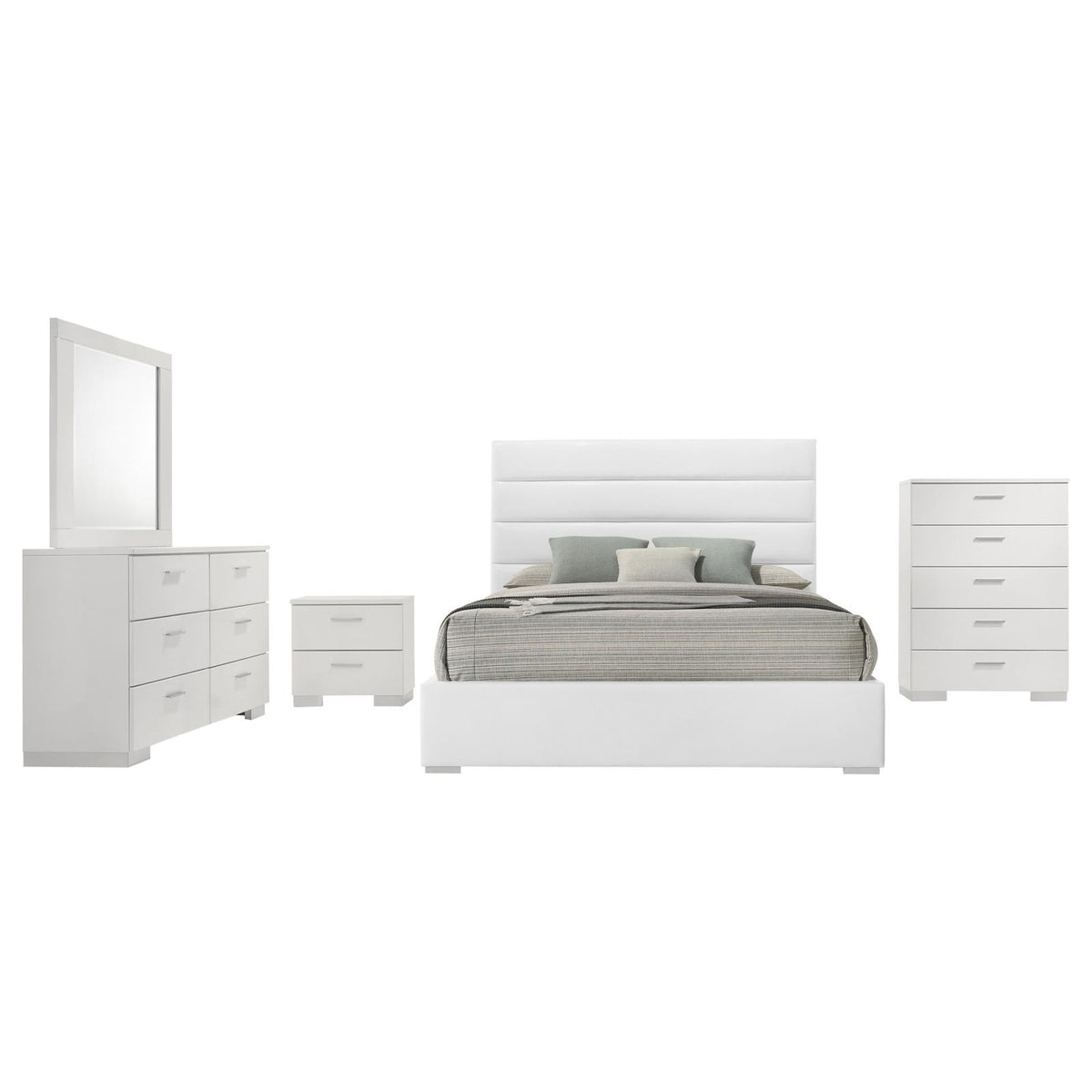Felicity Platform Bedroom Set - White