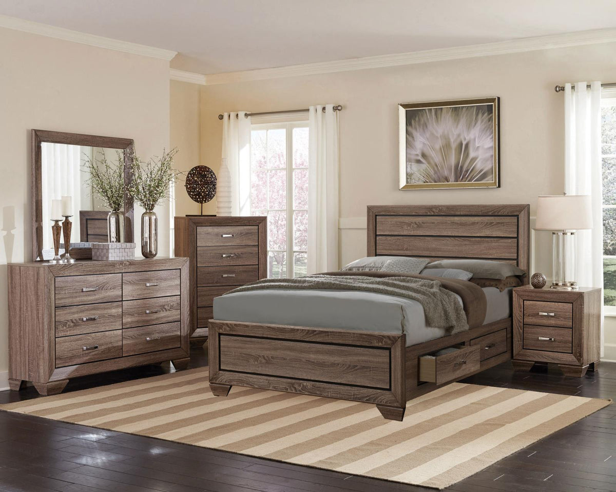 Kauffman Panel Bedroom Set - Washed Taupe