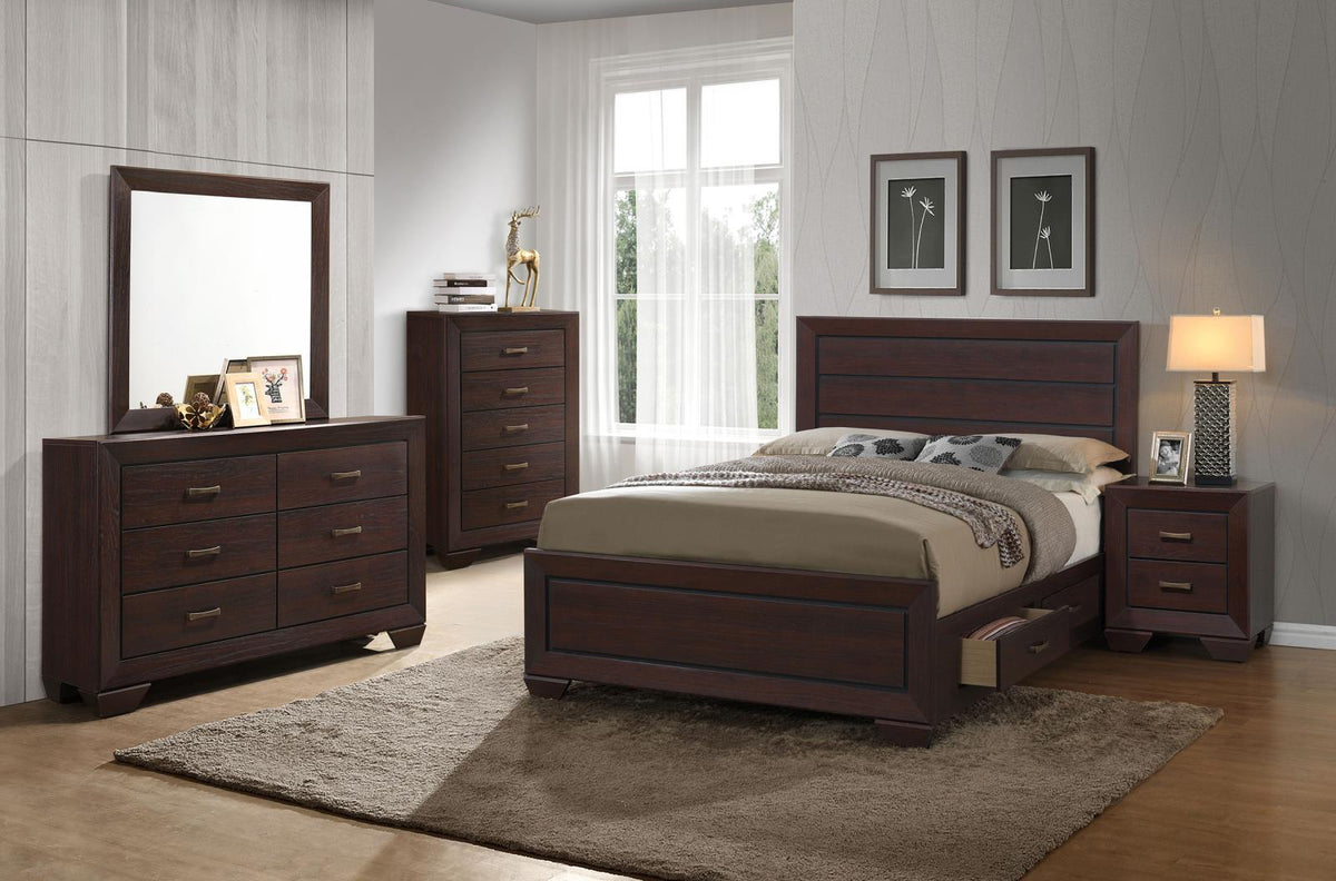 Kauffman Panel Bedroom Set - Dark Cocoa