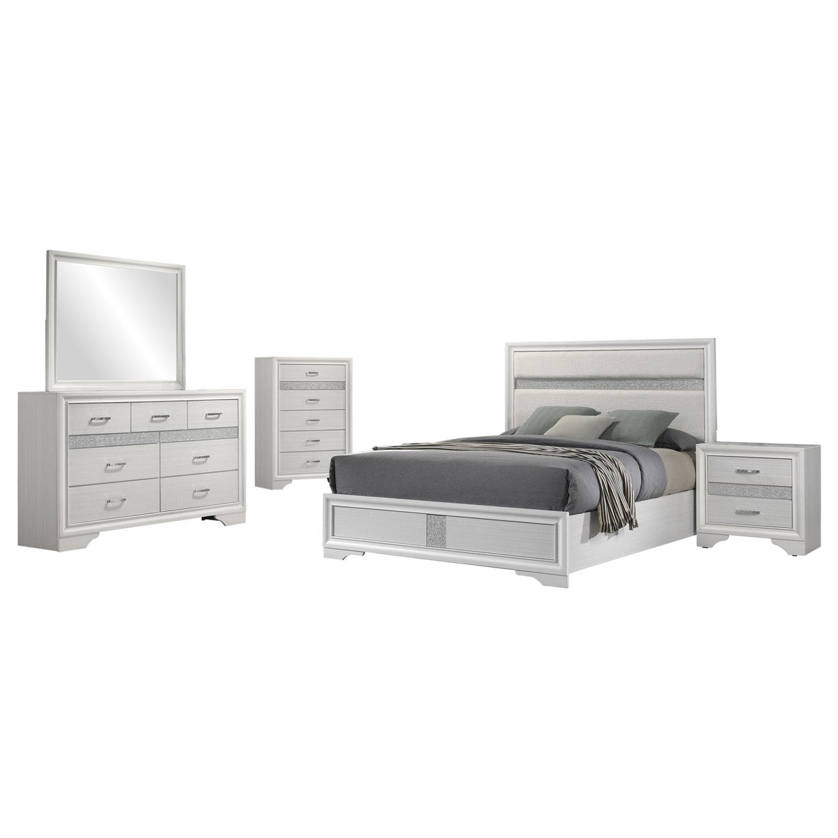 Miranda Panel Bedroom Set - White
