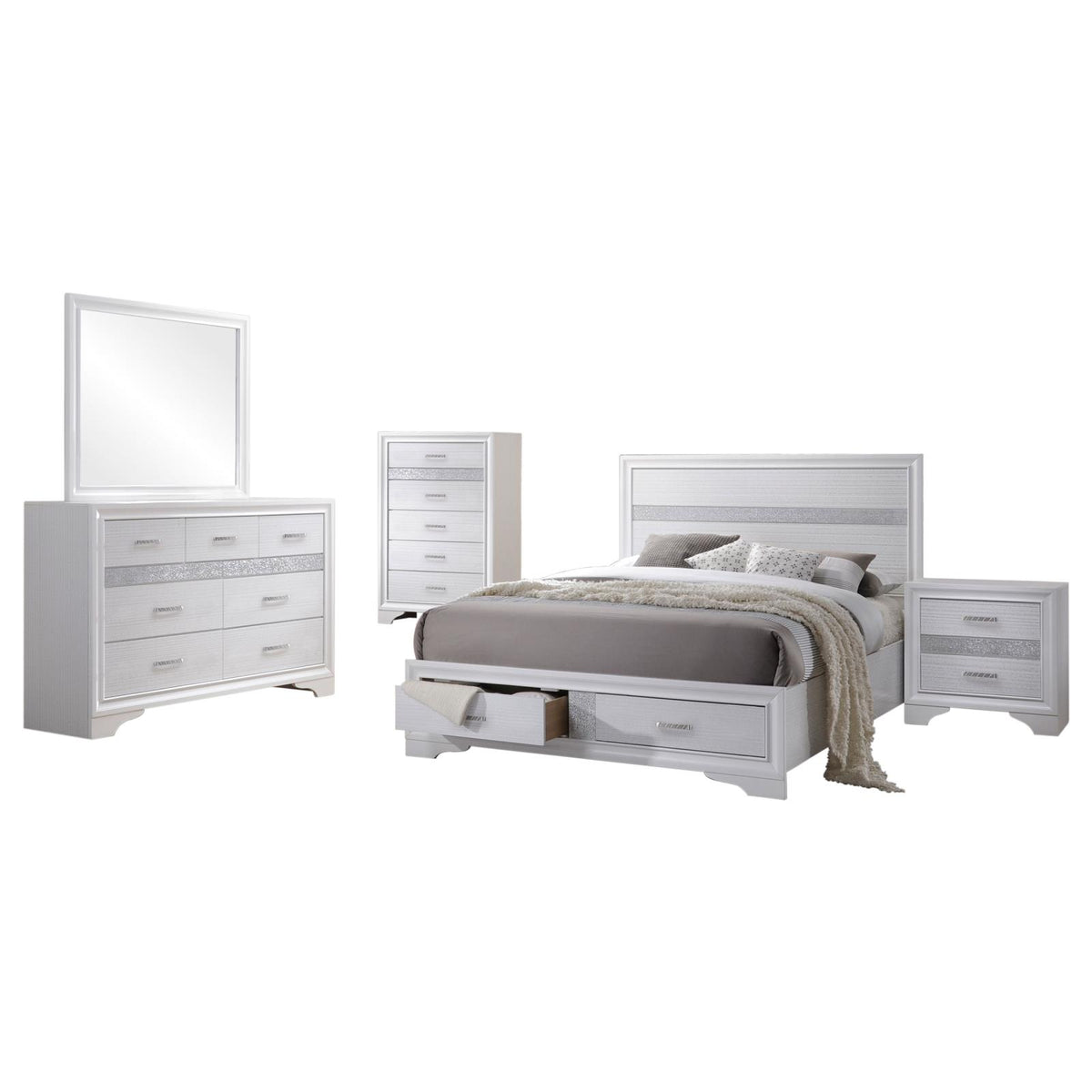 Miranda Panel Bedroom Set - White
