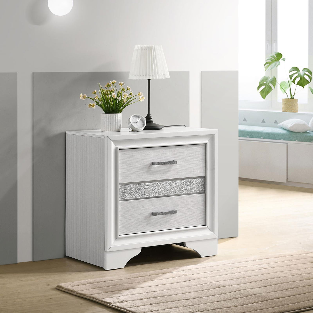 Miranda 3-drawer Nightstand Bedside Table White