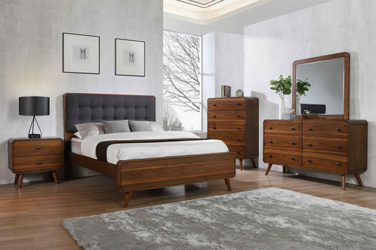 Robyn Platform Bedroom Set - Dark Walnut