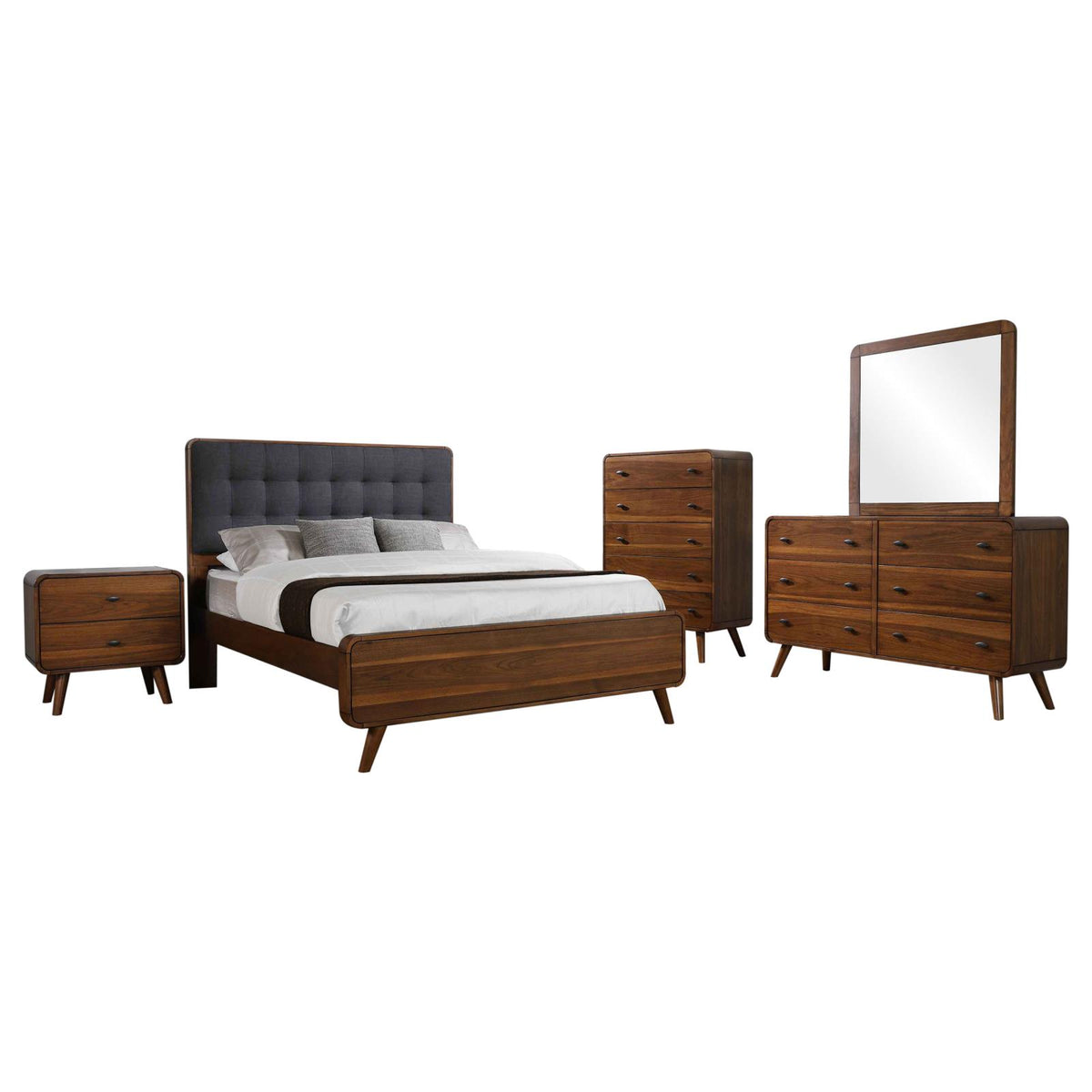 Robyn Platform Bedroom Set - Dark Walnut