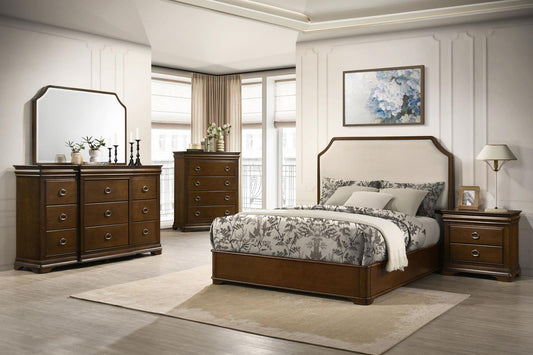 Garland Panel Bedroom Set - Brown Cherry / Cream