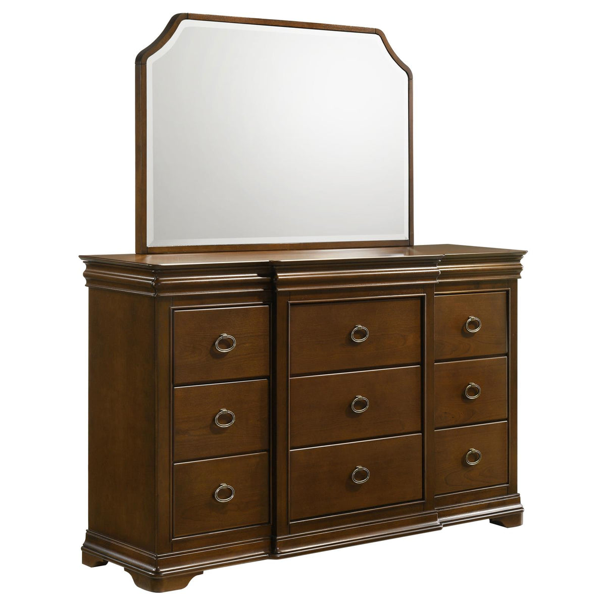 Garland 9-drawer Bedroom Dresser with Mirror Brown Cherry
