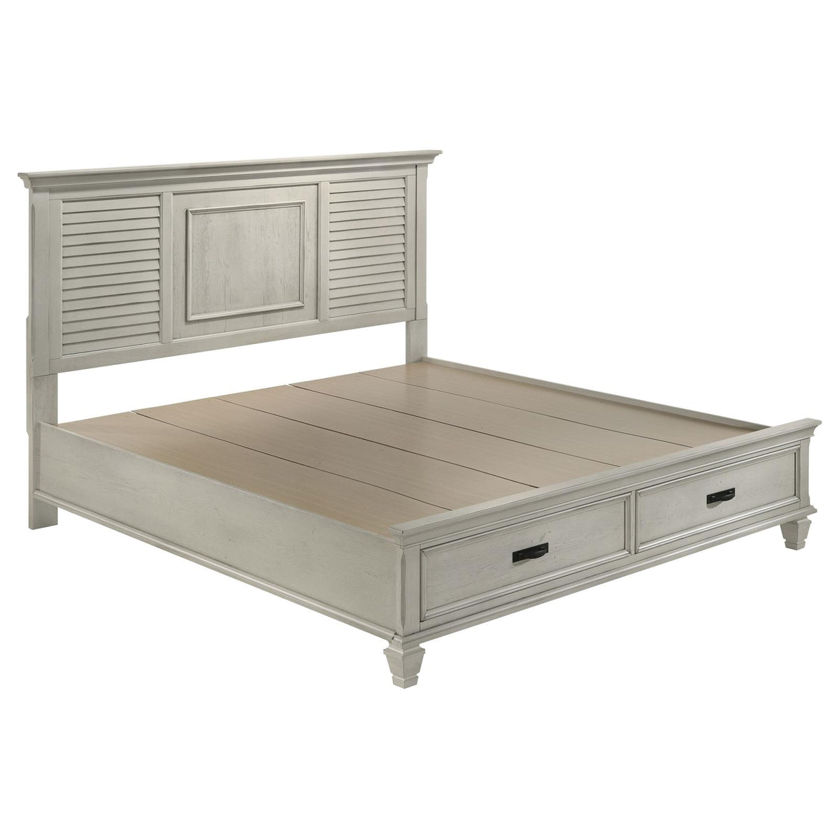 Franco Panel Bedroom Set - Distressed White