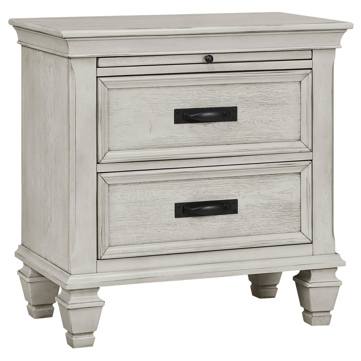 Franco Panel Bedroom Set - Distressed White
