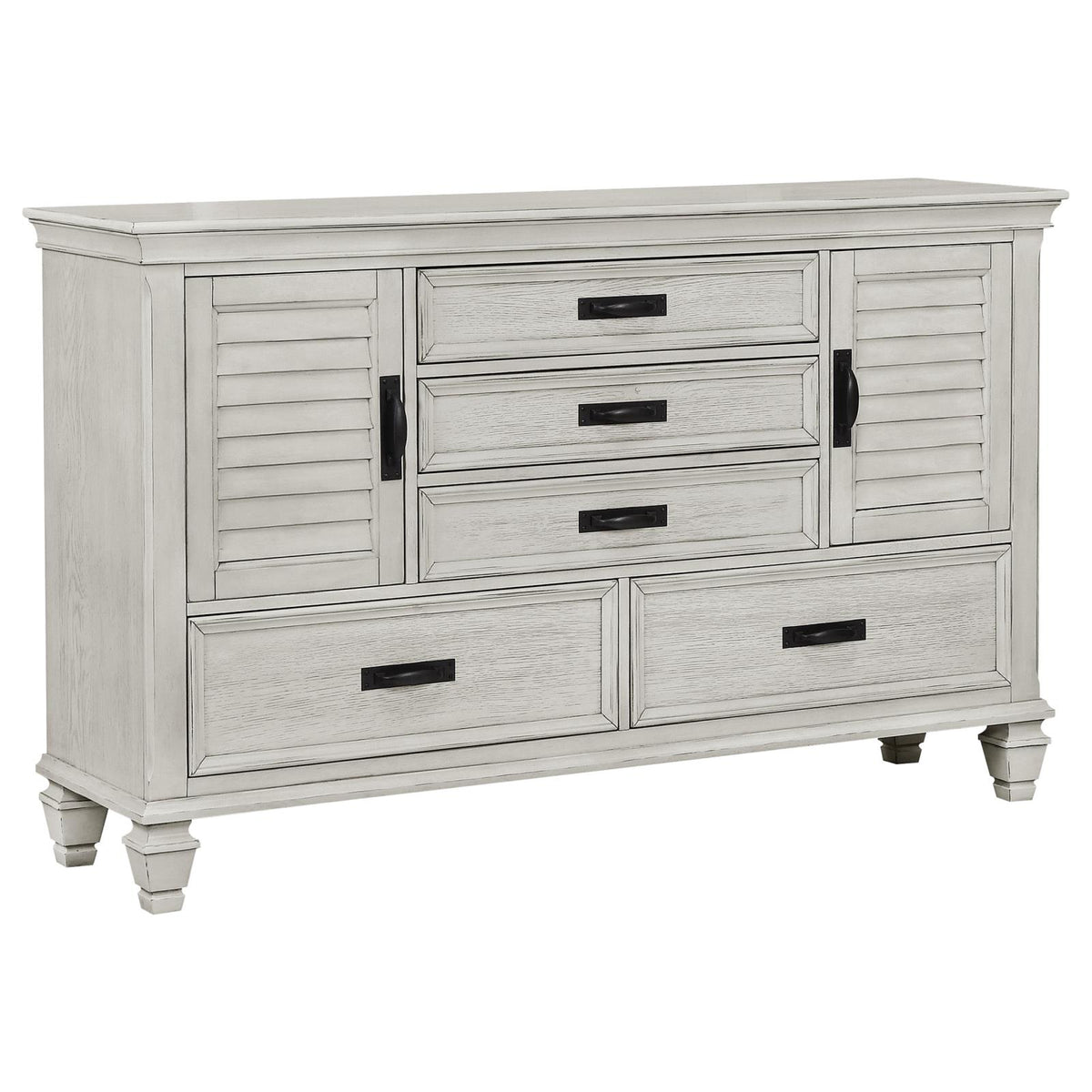 Franco Panel Bedroom Set - Distressed White