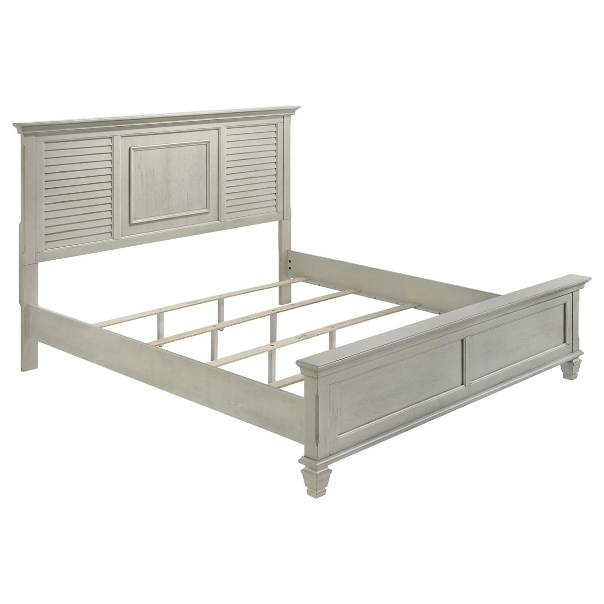 Franco Panel Bedroom Set - Distressed White