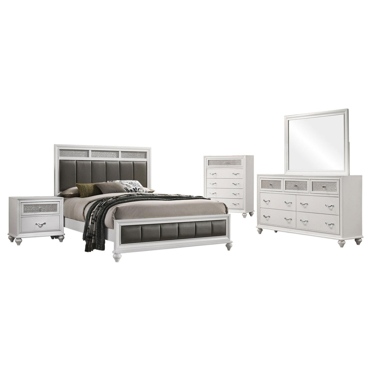 Barzini Panel Bedroom Set - White