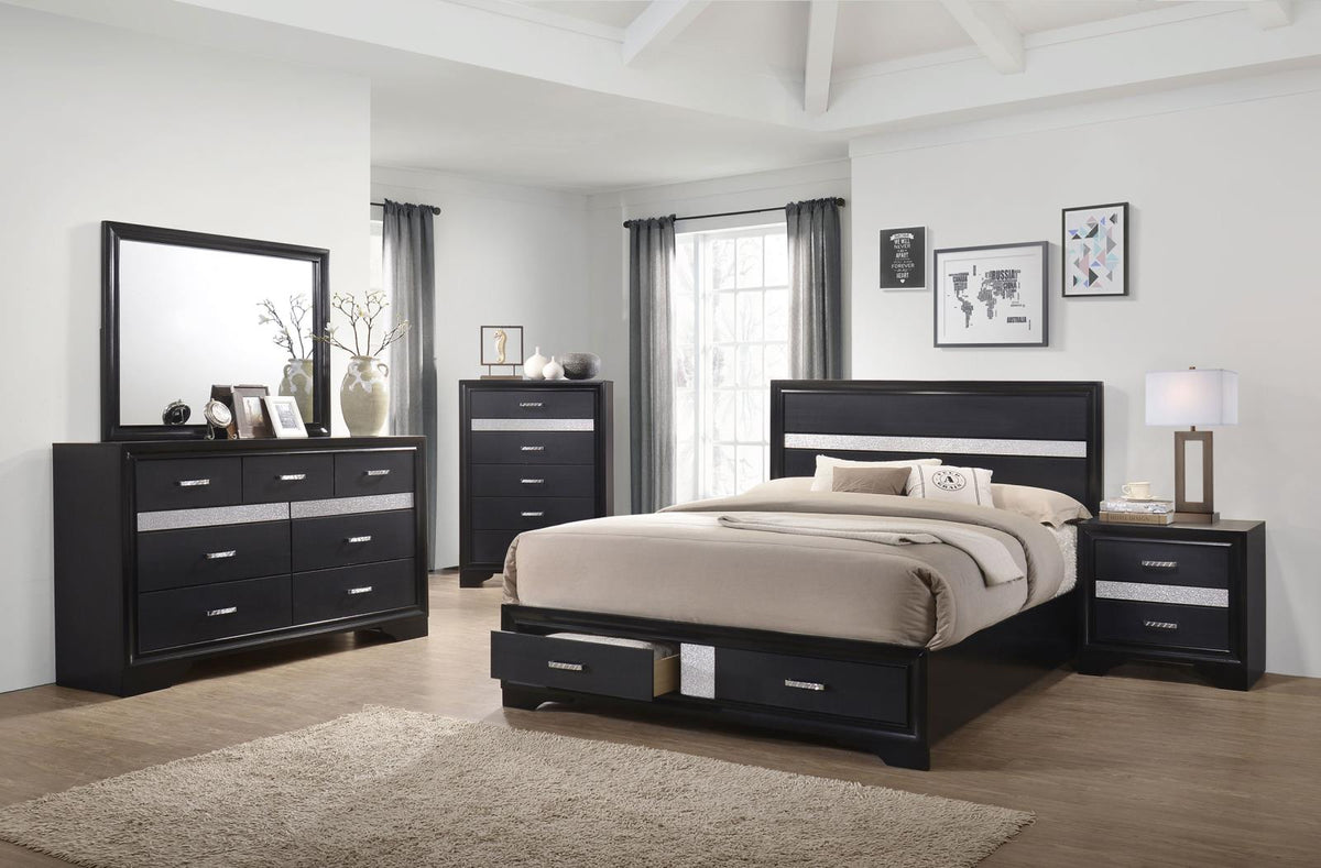 Miranda Panel Bedroom Set - Black