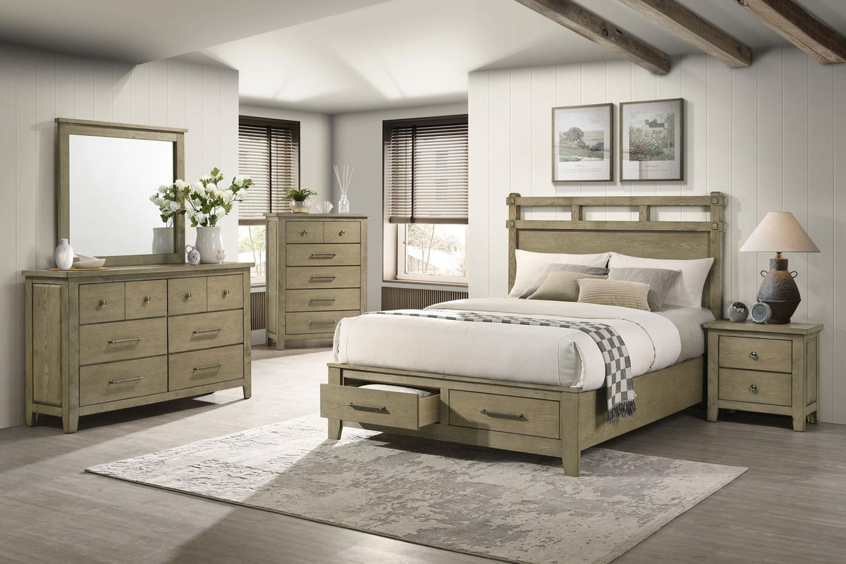 Hazlewood Storage Bedroom Set - Vineyard Oak