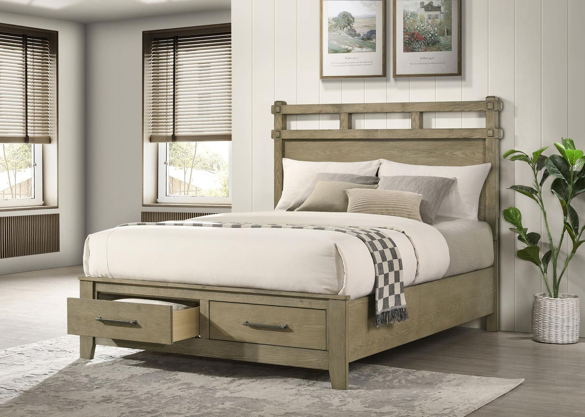 Hazlewood Storage Bedroom Set - Vineyard Oak