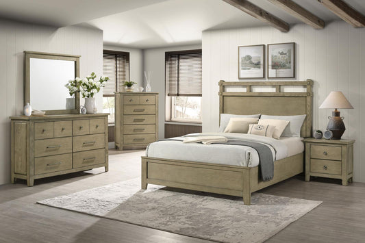 Hazlewood Panel Bedroom Set - Vineyard Oak