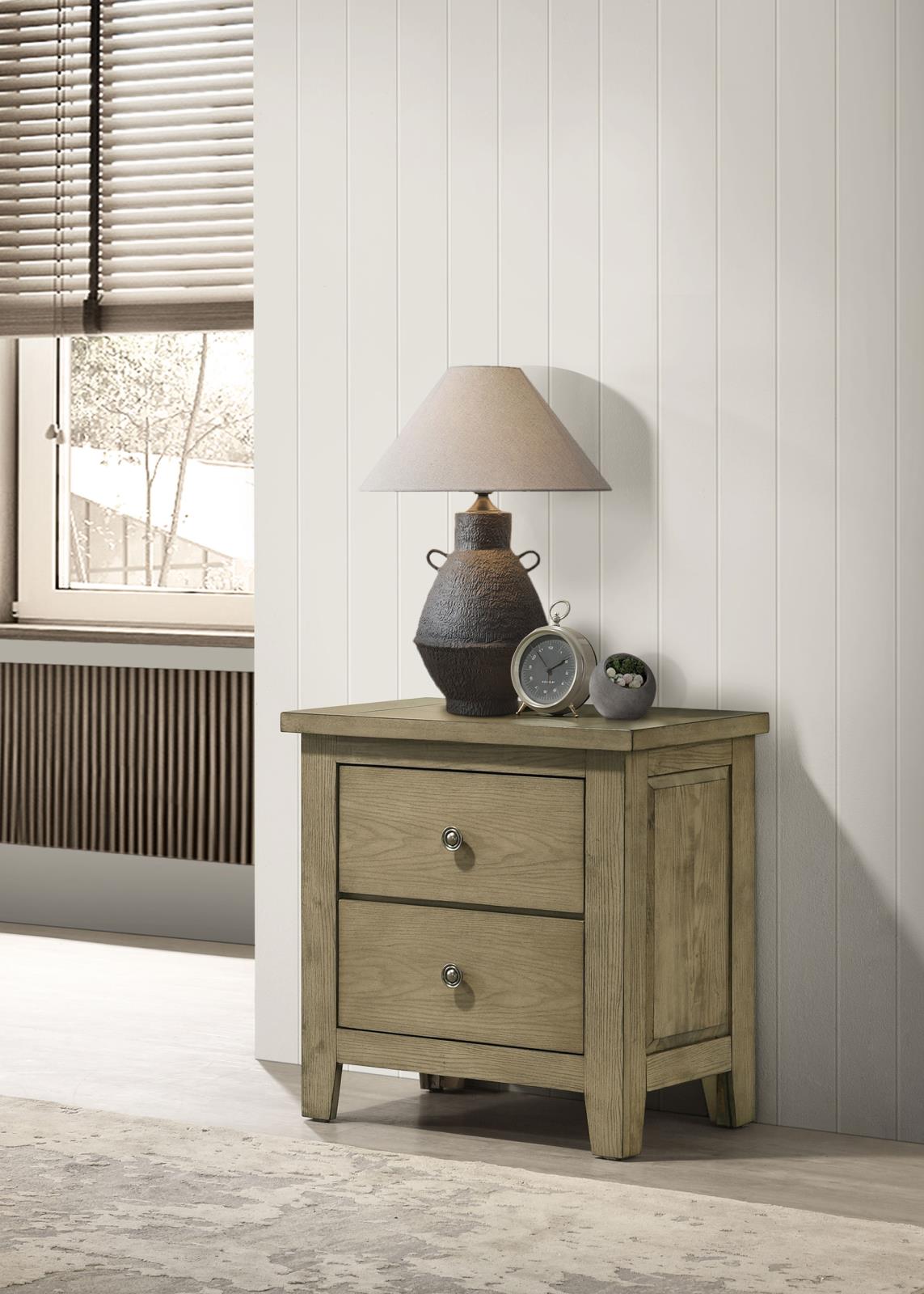 Hazlewood 2-drawer Nightstand Bedside Table Vineyard Oak