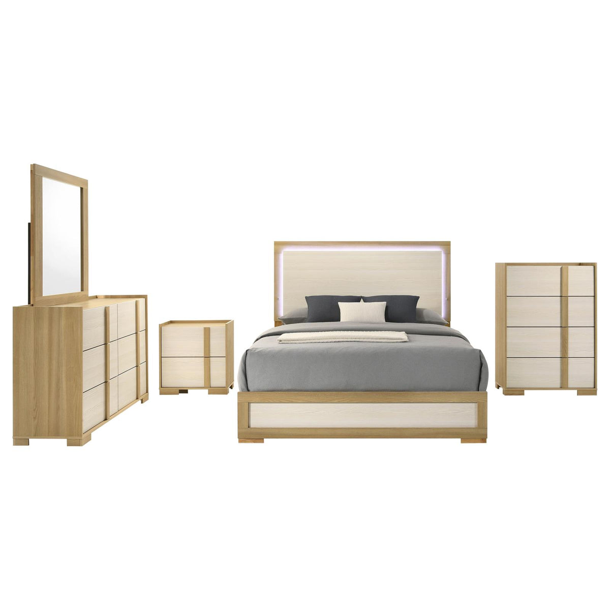 Hyland Panel Bedroom Set - Natural
