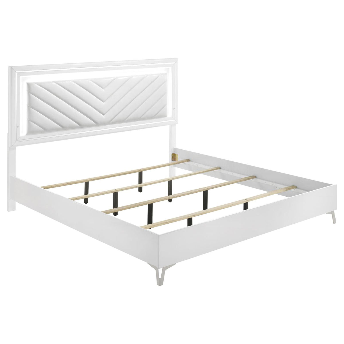 Cassia Panel Bedroom Set - White High Gloss