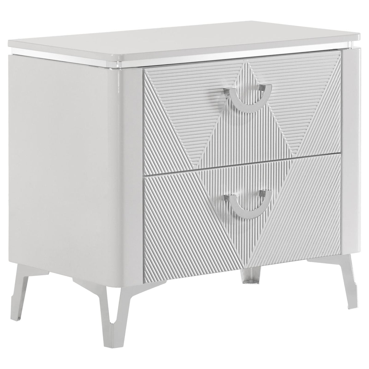 Cassia Panel Bedroom Set - White High Gloss