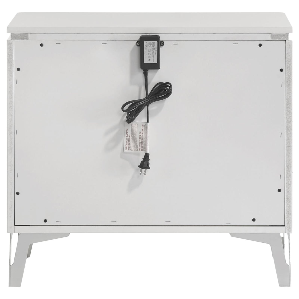 Cassia 2-drawer Nightstand Bedside Table White High Gloss
