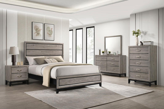 Valen Panel Bedroom Set - Light Taupe