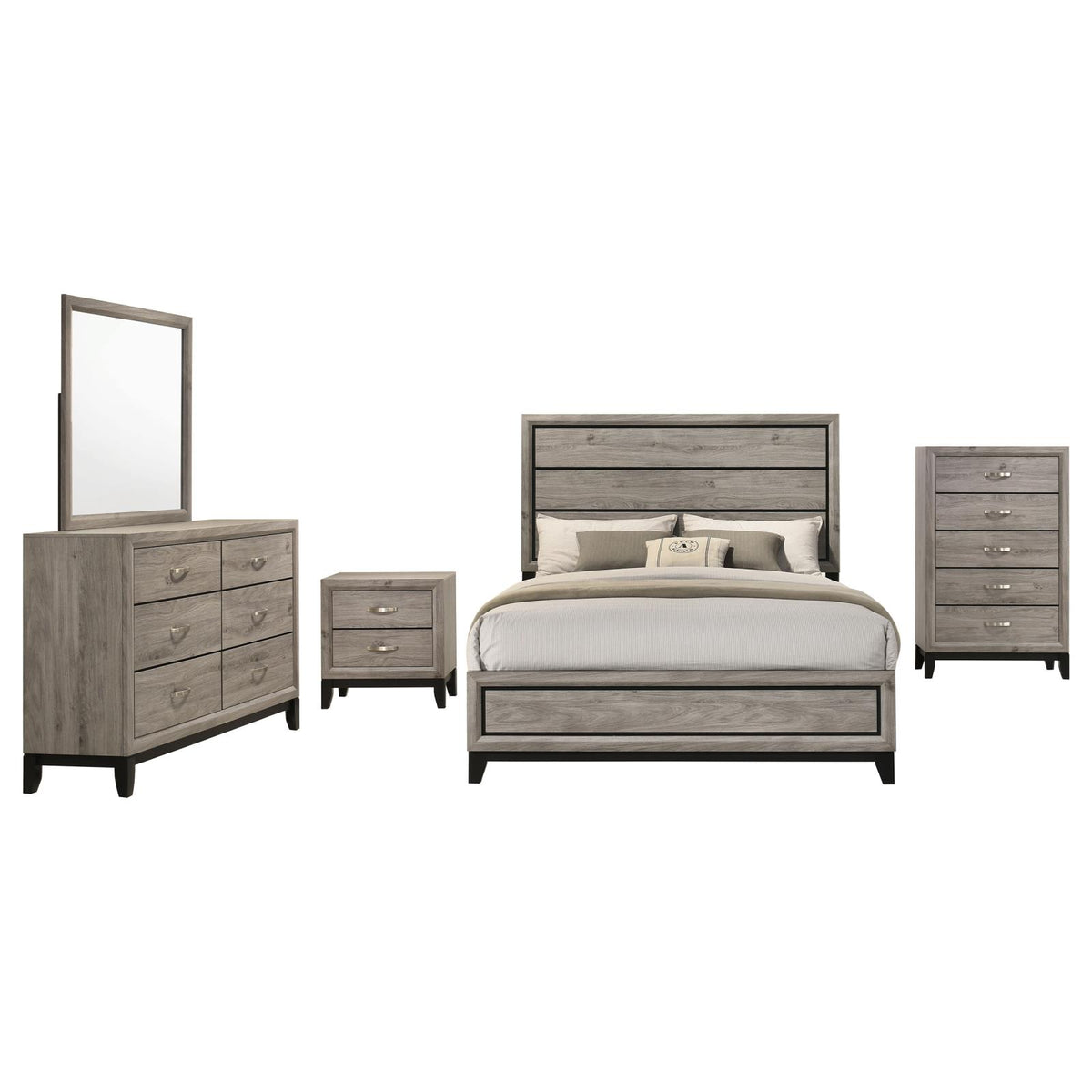 Valen Panel Bedroom Set - Light Taupe