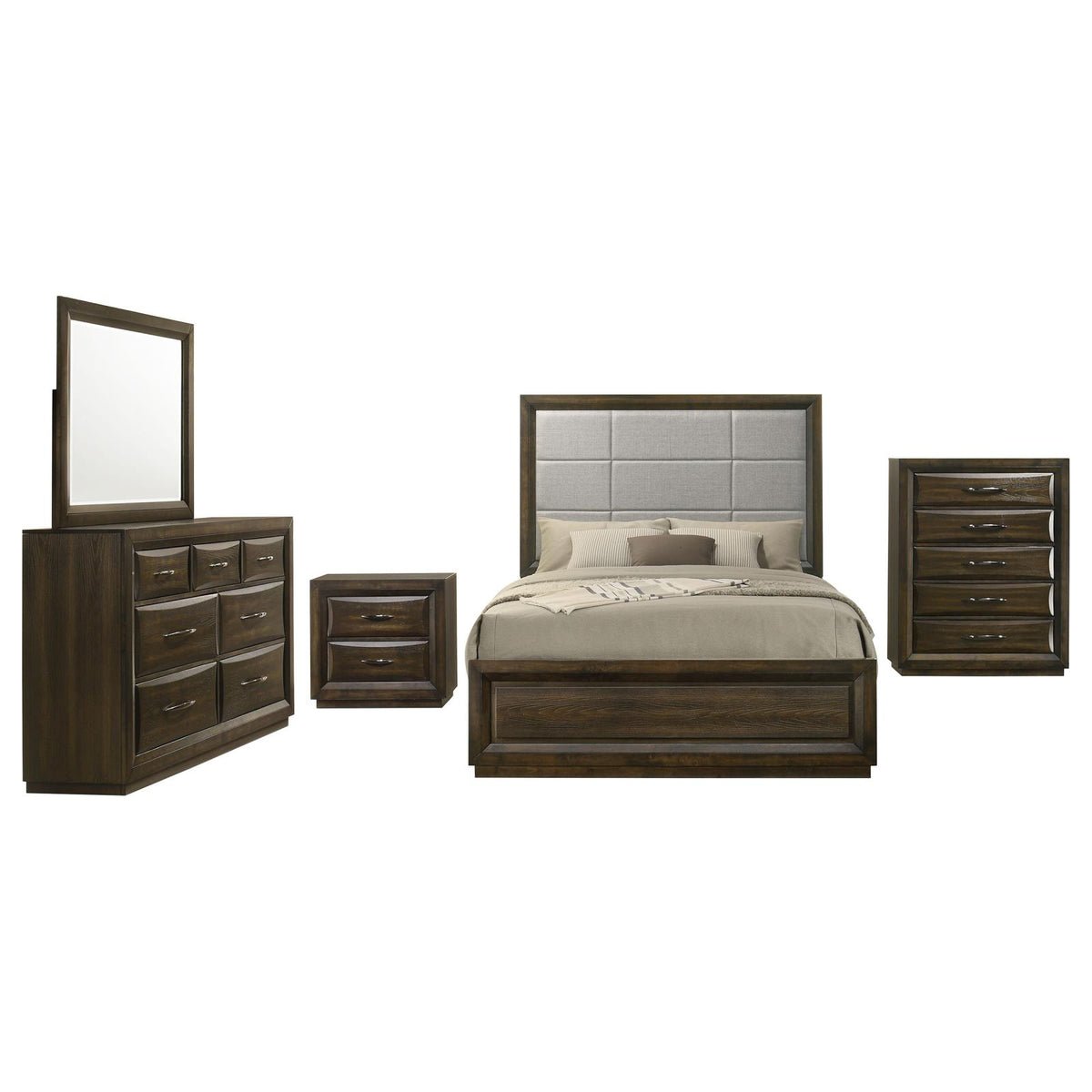Atlas Panel Bedroom Set - Dark Oak